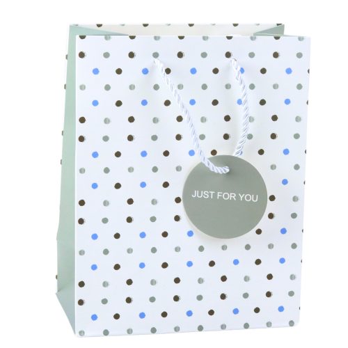 Pöttyös feliratú ajándéktáska Just For You 23 x 18 x 10,5 cm