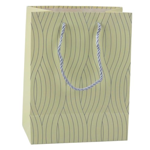 Papír ajándéktáska ezüst hullámos vonalak 23 x 18 x 10,5 cm