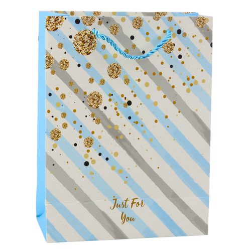 Papír Ajándéktáska Kék Pink Glitter 23 x 18 x 10,5 cm