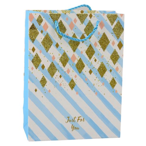 Papír Ajándéktáska Kék Pink Glitter 23 x 18 x 10,5 cm