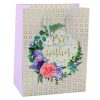 Ajándéktáska Minták Virágok Jókívánságok 23 x 18 x 10,5 cm