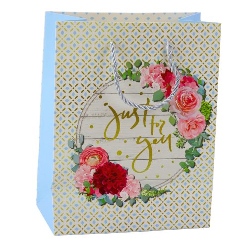 Ajándéktáska Minták Virágok Jókívánságok 23 x 18 x 10,5 cm