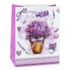Levendula papír ajándéktáska csillogó elemek 23 x 18 x 10,5 cm