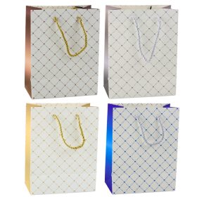 Papír ajándéktáska Fényes szívek 23 x 18 x 10,5 cm