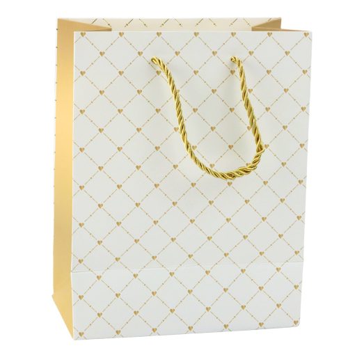 Papír ajándéktáska Fényes szívek 23 x 18 x 10,5 cm