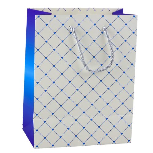 Papír ajándéktáska Fényes szívek 23 x 18 x 10,5 cm