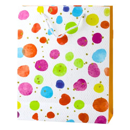 Ajándéktáska akvarell pasztell pöttyökkel, 32 × 26 × 10 cm