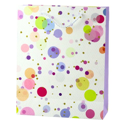 Ajándéktáska akvarell pasztell pöttyökkel, 32 × 26 × 10 cm