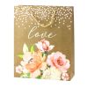Ajándéktáska Love Inscription Flowers Glitter 32 x 26 x 10 cm