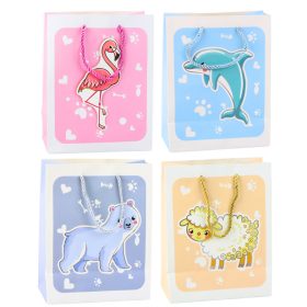 Ajándéktáska 3D Animals Pasztell 23x18x10cm