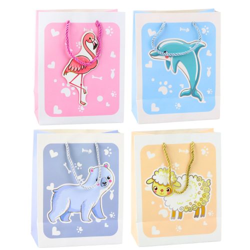 Ajándéktáska 3D Animals Pasztell 23x18x10cm