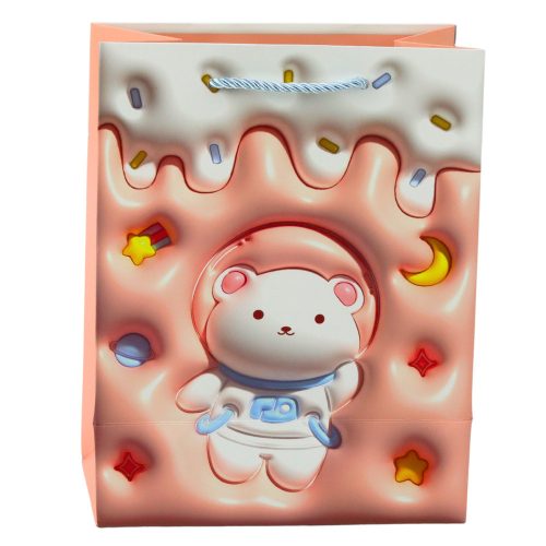 Teddy Bear papír ajándéktáska pasztell színek 23 x 18 x 10,5 cm