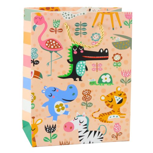 Safari Animals papír ajándéktáska 23 x 18 x 10,5 cm