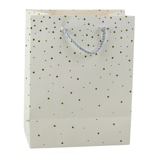 Ajándéktáska arany pöttyökkel 23 x 18 x 10,5 cm