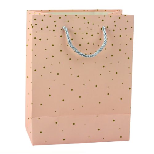 Ajándéktáska arany pöttyökkel 23 x 18 x 10,5 cm