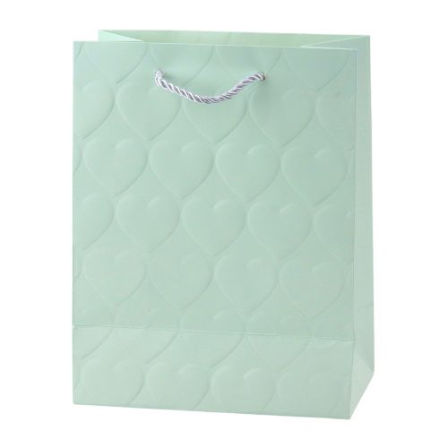 Elegáns ajándéktáska dombornyomott szívek 23 x 18 x 10,5 cm