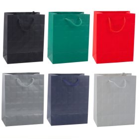   Elegáns dombornyomott négyzet alakú ajándéktáska 23 x 18 x 10,5 cm