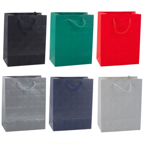 Elegáns dombornyomott négyzet alakú ajándéktáska 23 x 18 x 10,5 cm