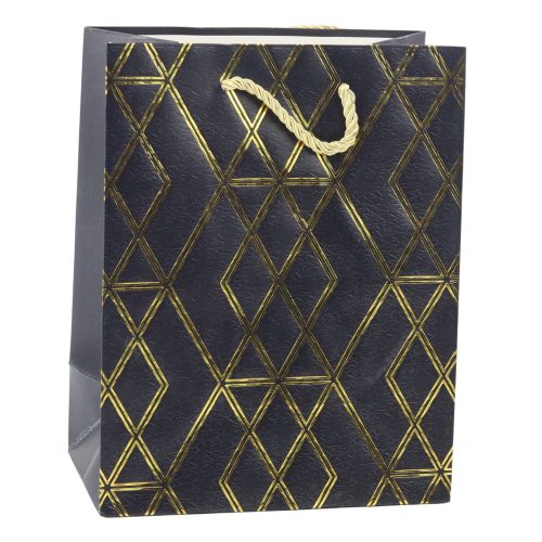 Papír ajándéktáska Elegáns arany minták 23 x 18 x 10,5 cm