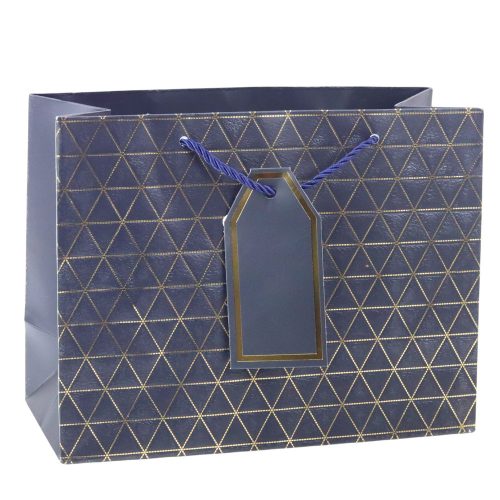 Geometrikus ajándéktáska arany vonalak 23 x 18 x 10 cm