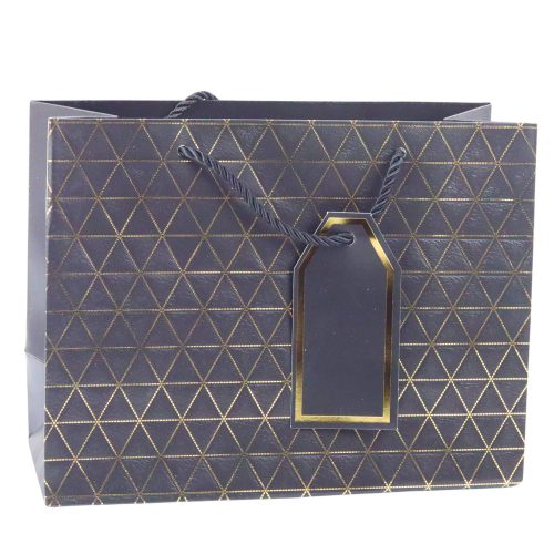 Geometrikus ajándéktáska arany vonalak 23 x 18 x 10 cm