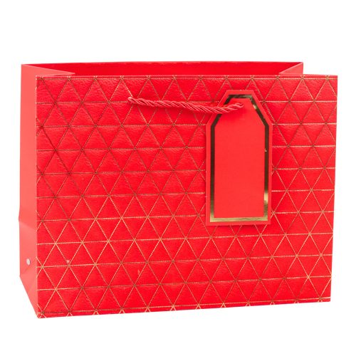 Geometrikus ajándéktáska arany vonalak 23 x 18 x 10 cm