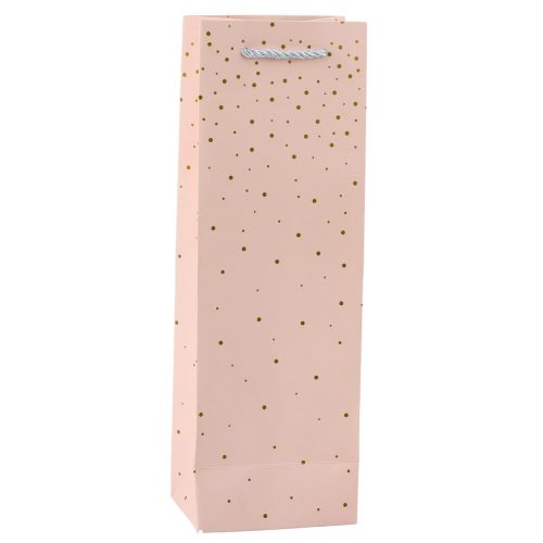 Borosüveg Papír Ajándéktáska Arany Pöttyös 35 x 12 x 9 cm