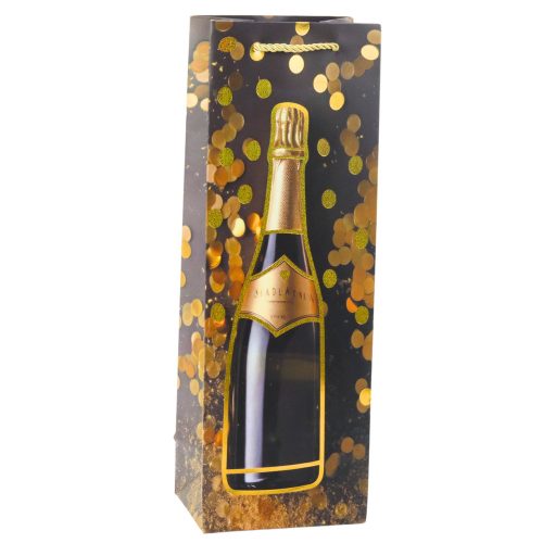 Boros ajándéktáska Papírüveg pezsgő 35 x 12 x 9 cm