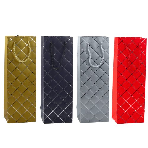 Borosüveg Papír Ajándéktáska Ezüst Elemek 35 x 12 x 9 cm