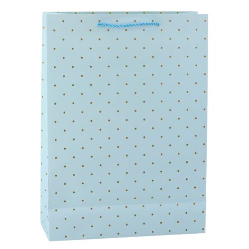 Klasszikus ajándéktáska arany pöttyökkel 41 x 30 x 12 cm