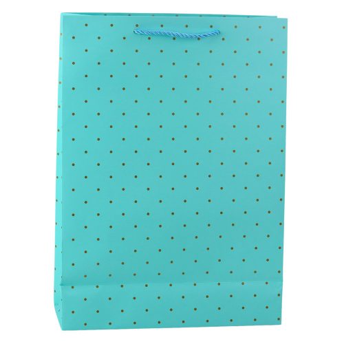 Klasszikus ajándéktáska arany pöttyökkel 41 x 30 x 12 cm