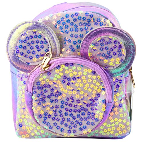 Gyermek hátizsák flitterekkel Egérfülek Lila 22cm 3L
