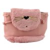 Gyermek hátizsák plüss füles állítható pánt rózsaszín 22cm 4L