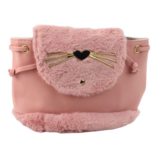 Gyermek hátizsák plüss füles állítható pánt rózsaszín 22cm 4L