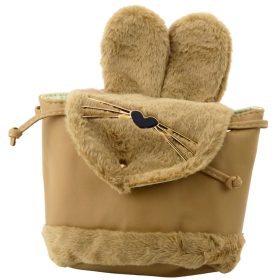   Gyermek hátizsák plüss füles állítható pánt bézs 22cm 4L