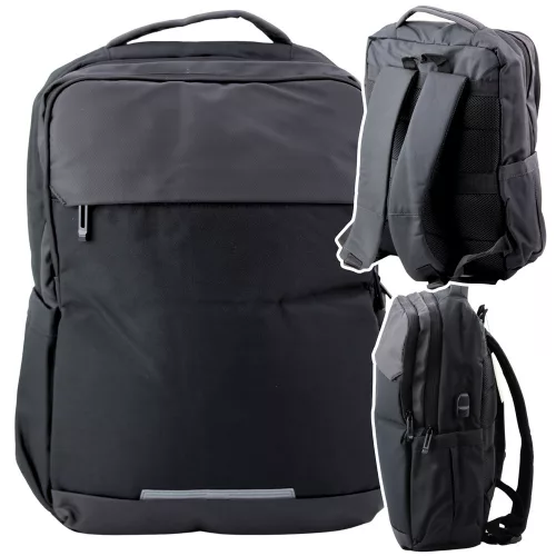 City Business Hátizsák USB laptop zseb fekete 16L 45cm