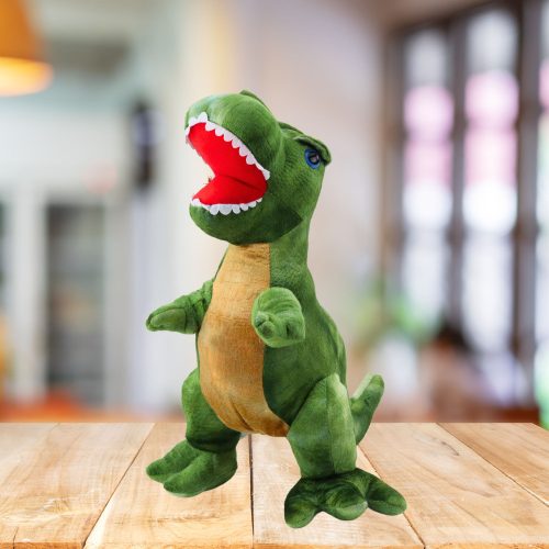 Plüss játék dinoszaurusz ennivaló texturált bőrrel, zöld 45 cm