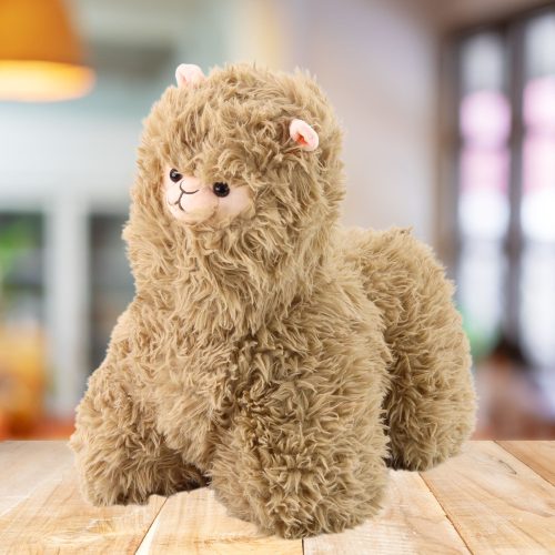 Plüss kabalája bújós játék láma bézs 40 x 40 cm