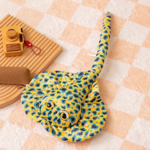 Plüss Stingray Mascot ennivaló, sárga pontozott 50 cm