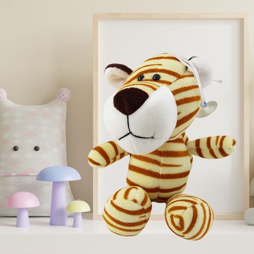 Plüss játék tigris tapadókorongos krémmel 23 x 12 cm