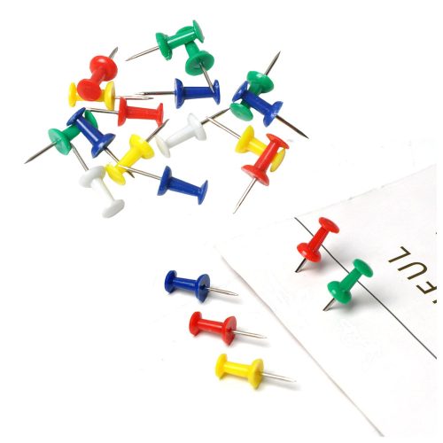 Színes tűkészlet parafa táblákhoz, irodába és iskolába, 50 db.