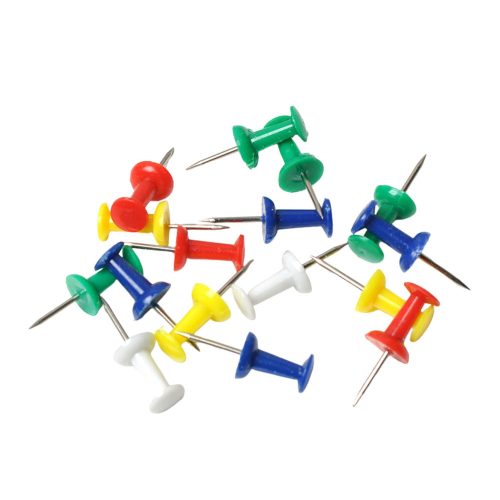 Színes tűkészlet parafa táblákhoz, irodába és iskolába, 40 db.