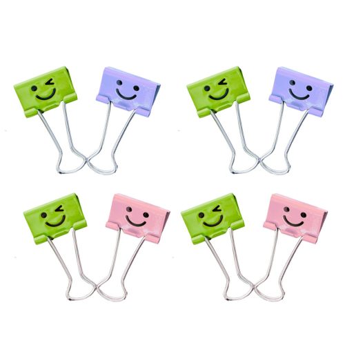 Színes mosolygós gemkapcsok készlete 8 db 19mm