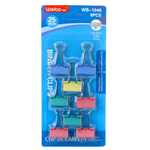 8 db 25 mm-es színes gemkapcsos készlet