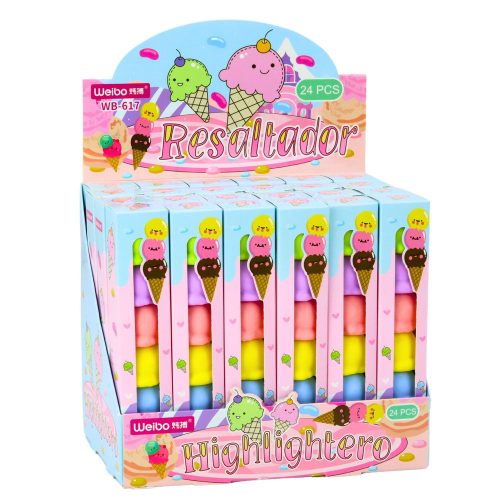 Fagylalt tölcsér Fagylalt gombóc kiemelő 5 pasztell szín 18cm