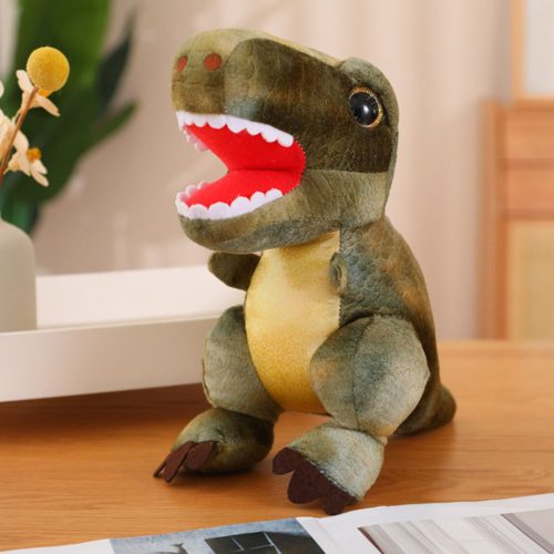 Plüss játék dinoszaurusz ennivaló texturált bőrrel, zöld 32 cm