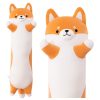 Plüss Shiba Dog Mascot párna, hosszúkás, görgős, 60 cm