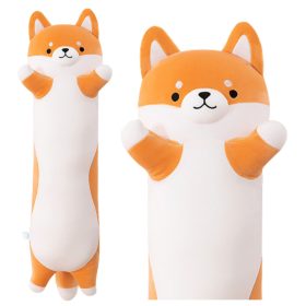 Plüss Shiba Dog Mascot párna, hosszúkás, görgős, 60 cm
