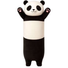   Plüss Panda Mascot párna hosszúkás görgő fekete-fehér 70cm