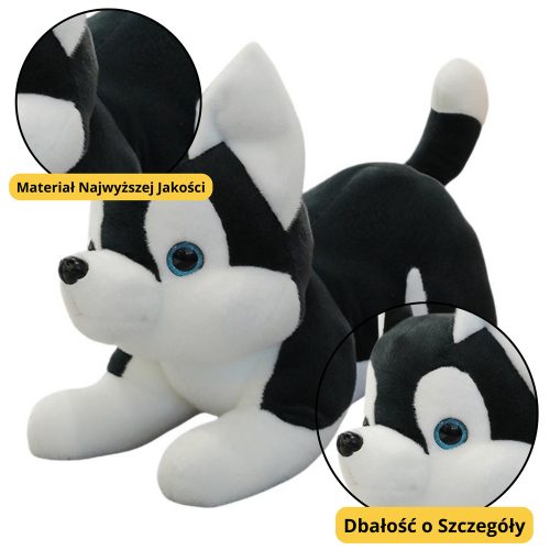 Plüss Mascot Husky Dog fekete-fehér 30cm